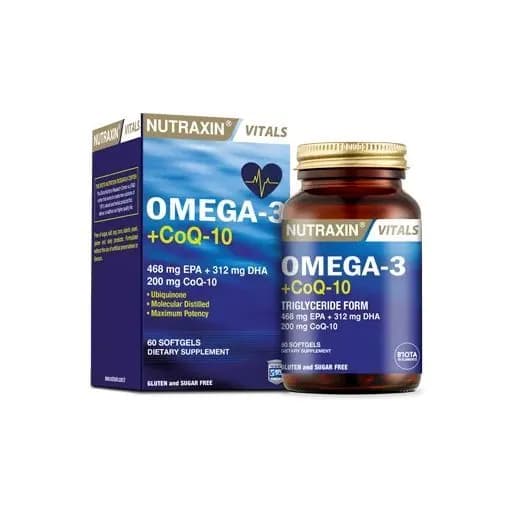 Nutraxin Омега-3 + CoQ-10, 60 мягких желатиновых капсул
