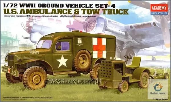 Academy AC13403 1/72 Американская скорая помощь и трактор сборная модель автомобиль