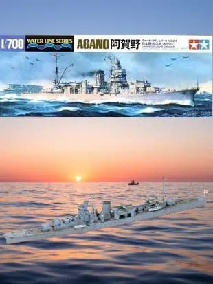 Собранная модель корабля TAMIYA Ship Series 1/700 31314, японского легкого крейсера Akano