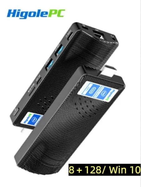 Higole Мини-ПК PC Stick (J4105) Мини-ПК — Windows 10 Micro 4K Media & Office Home Pocket PC, универсальное напряжение | Подходит для России (Intel Celeron J4105, RAM 8 ГБ, Intel UHD Graphics 600, Windows 10 Pro), PC Stick (J4105)Win 10, черный матовый