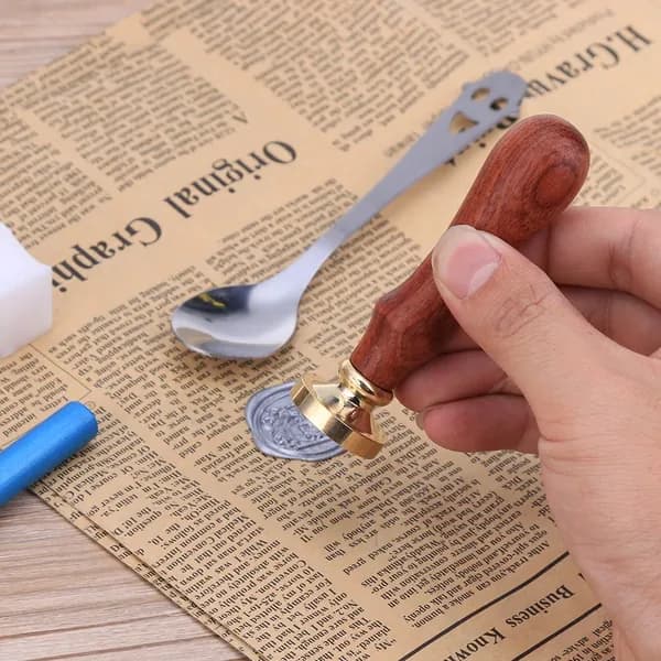 Печать для сургуча с буквенным узором из латуни с позолотой, диаметр 25 мм