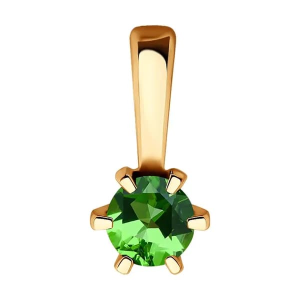 Золотая подвеска DIAMANT-ONLINE с хромдиопсидом 585 пробы