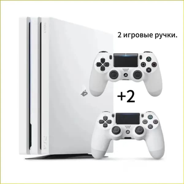 Игровая приставка Playstation 4 Pro на 1TB в паре с геймпадами, упакованная в новый