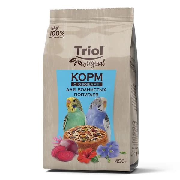 Корм для волнистых попугаев с овощами Triol Original (450 г)