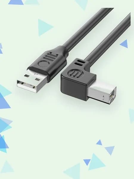 Длинный USB-кабель для принтера и сканера с фольгированным экранированием, 1.5m - Согните вправо