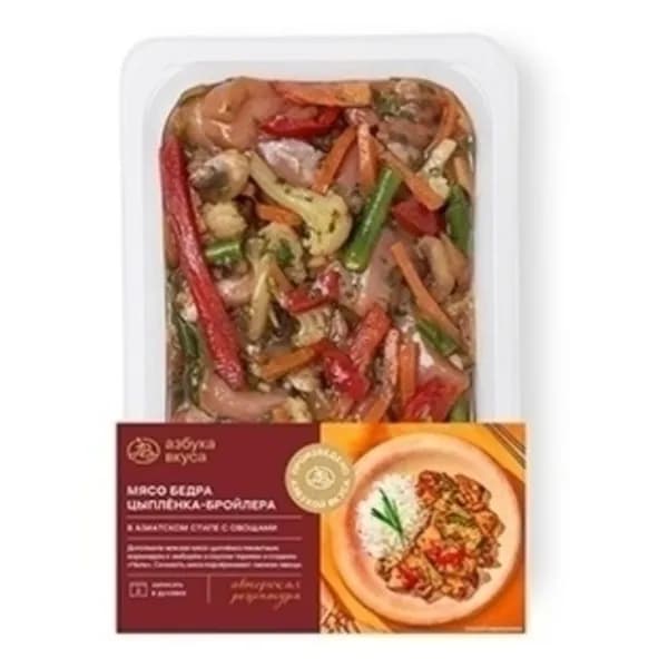 Мясо бедра цыплёнка-бройлера в азиатском стиле Азбука вкуса с овощами 450 г