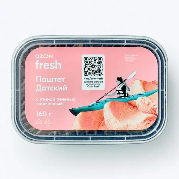 Паштет Датский с утиной печенью 160 г, Ozon fresh, запеченный