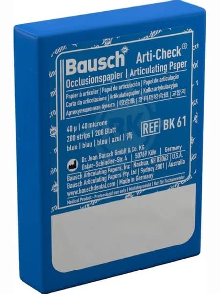 Бумага артикуляционная ВК 61, 40 мкм, синяя, 200 шт., Bausch