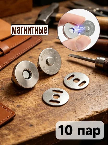 Кнопки для одежды ,Магнитные, диаметр 14 мм, 10 шт.