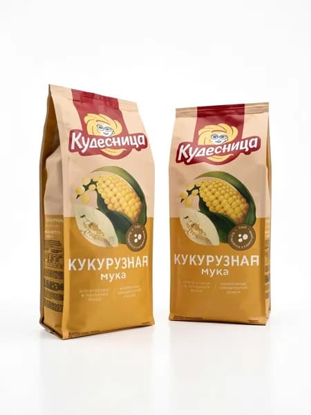 Мука кукурузная Кудесница 2 шт по 500 г без глютена, тонкого помола, по ГОСТ 7045-2017, для выпечки, хлеба, лепёшек, мамалыги и ПП-питания