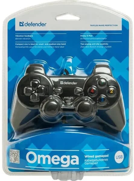 Геймпад Defender Omega 64247, проводной, черный