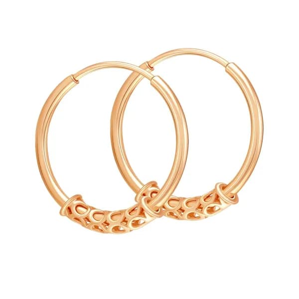 Серьги конго женские из красного золота 375 пробы 585GOLD