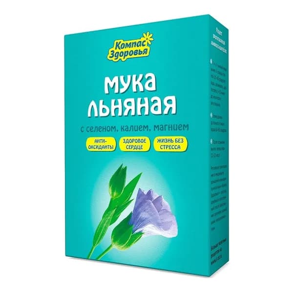 Мука льняная с селеном, калием, магнием Компас Здоровья (2 шт. по 300гр в наборе)