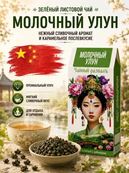 Молочный улун чай зеленый листовой, китайский чай премиум