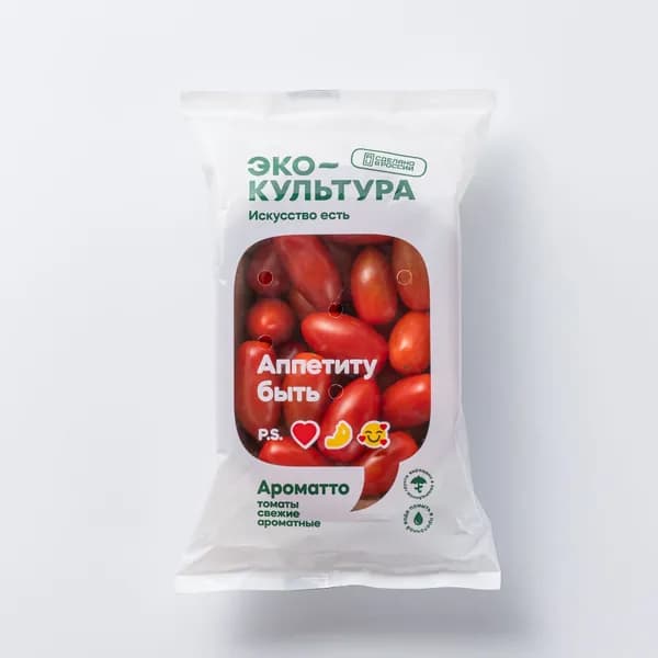 Томаты черри, сливовидные, красные, без ветки, 250 г, ЭКО-культура