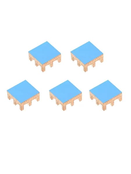 медный радиатор 6x6x3 мм с 2.0 Вт/(мК) термоскотчем ,5шт.