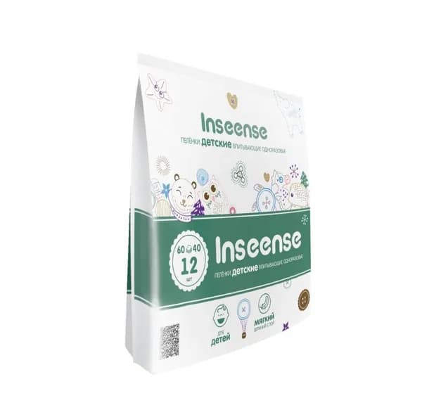 INSEENSE Пеленки впитывающие одноразовые 60х40 12шт.