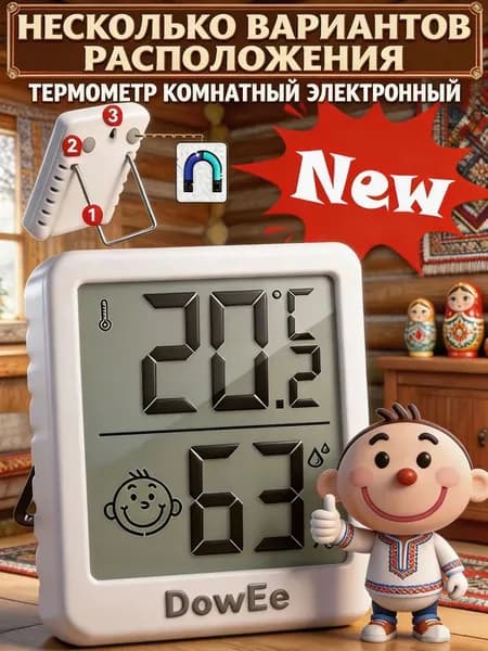 термометр комнатный,метеостанция домашняя, уличный оконный dow-170