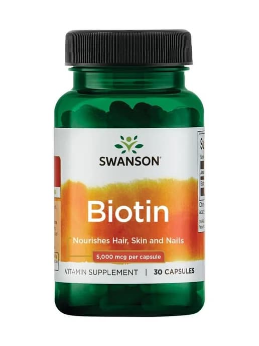 Биотин для волос, кожи и ногтей Biotin 5000 mcg, 30 кaпсул