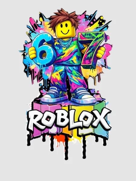 Мем 67 six seven Roblox Шестьдесят семь Мини постер 10*15см.