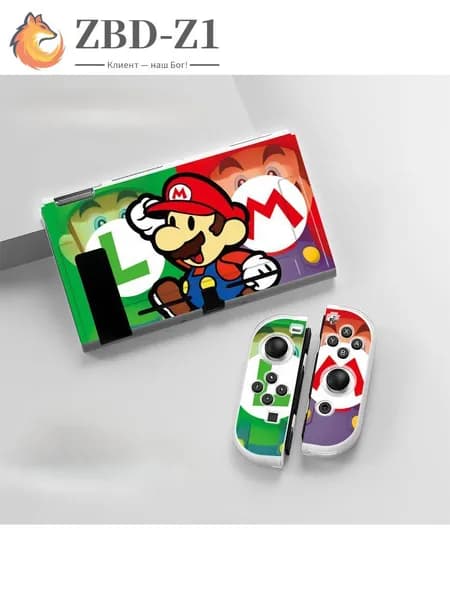 Чехол для Nintendo Switch, (нинтендо свитч), Красный и зеленый Марио