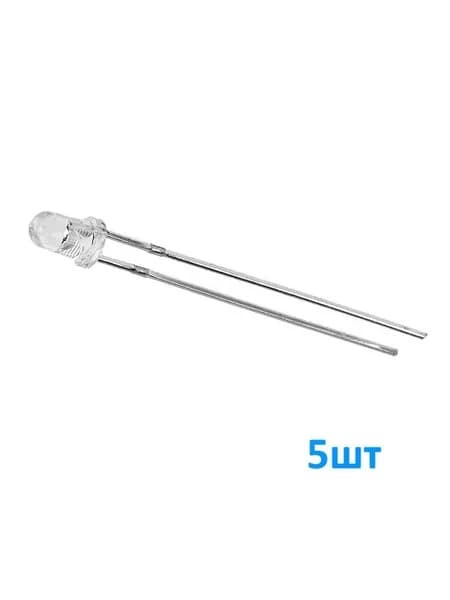 IR204C 5шт, Мощный ИК (инфракрасный) светодиод 3мм, 940нм, 1.3-1.8В, 100мА, размеры 3.0х5.2мм