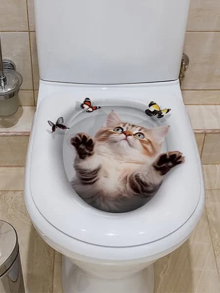 Яркие 3d-визуальные наклейки для украшения туалета животных