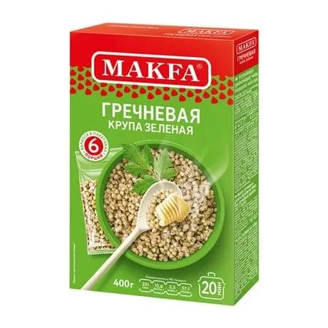 Крупа гречневая Makfa ядрица зеленая, 400г