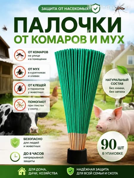 Средство от насекомых,Палочки ароматические от комаров, мошек.Средство для кур от вшей, пухоеда, пероеда, клещей и других внешних паразитов у птиц