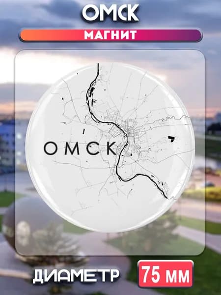 Магниты Омск. 1 шт диаметром 75 мм.