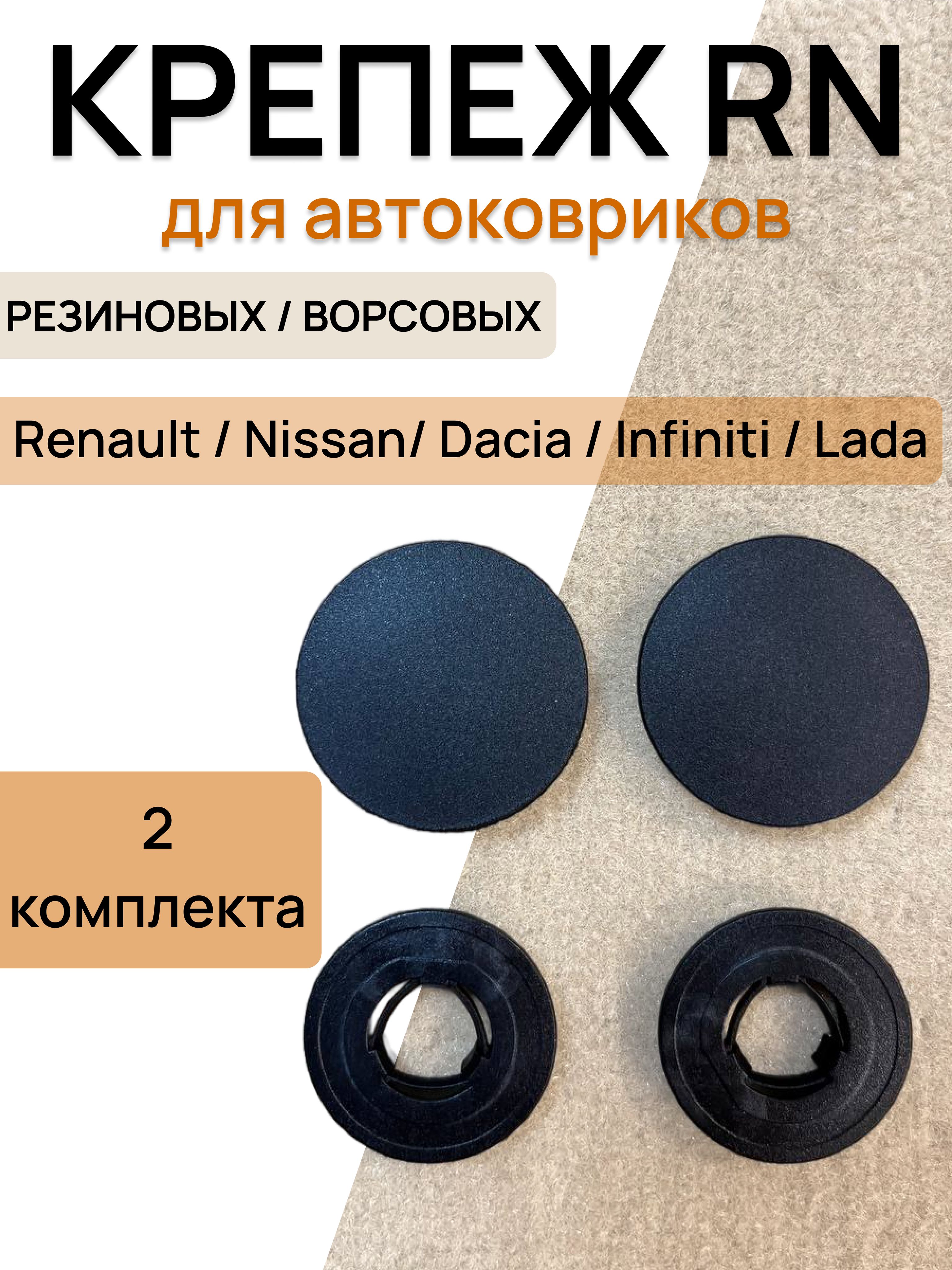 Крепление RN ( клипсы) для автоковриков из ворса и резины для Renault, Nissan, Dacia, Lada