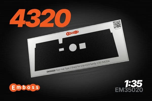 Урал-4320 коврик "линии" в кабину для масштабных моделей Звезда 1:35 (3D декаль) EM35020