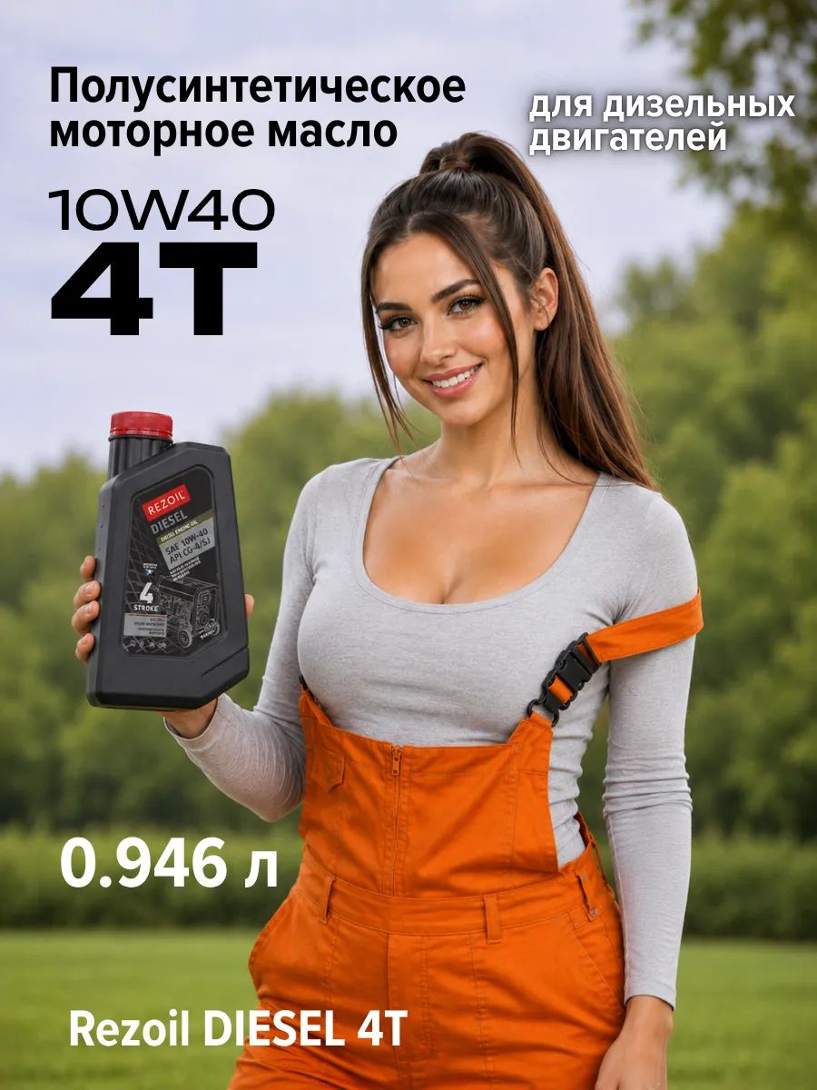 Rezoil 10W-40 Масло моторное, Полусинтетическое, 0.946 л