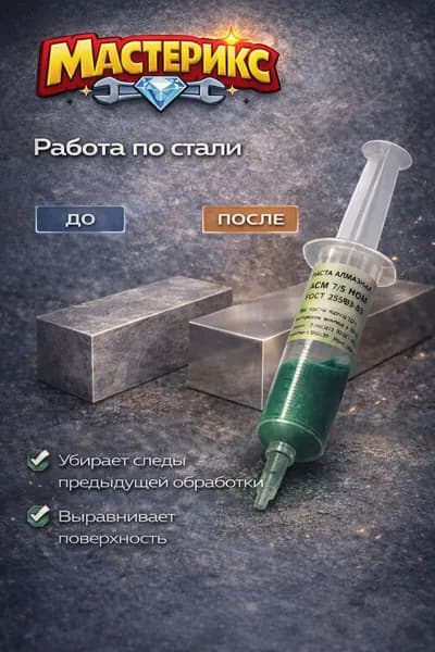 Алмазная паста АСМ 7/5 НОМ 10 г предварительная шлифовка и доводка металла, камня и стекла