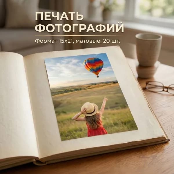 Печать фотографий 15х21, матовые, 20 шт.