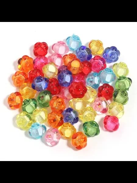 Акриловые бусины овальные цветочные 50pcs 11.4x9.5mm