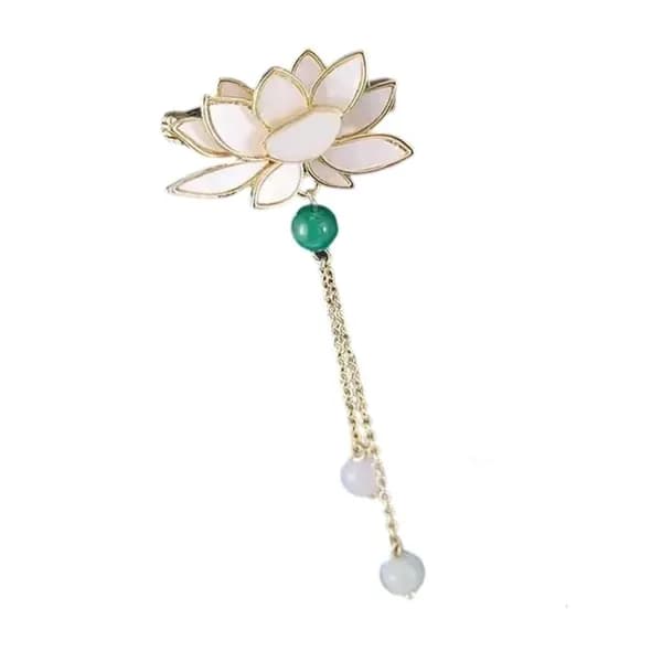 Магнитная брошь с лотосами и стразами, - Tassel lotus