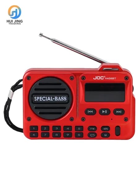 Портативная колонка JOC H456BT, регулируемое FM-радио, поддержка TF-карт, со светодиодным экраном
