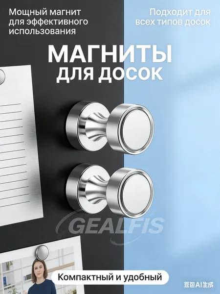 Магнит для доски, школы и дома, комплект 10 штук в металлическом корпусе
