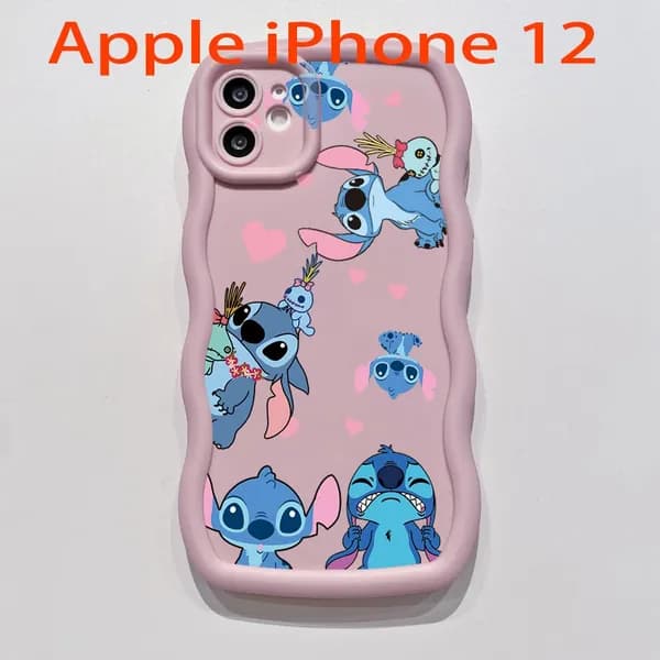 Чехол на iPhone 12 с милым изображением Стича.
