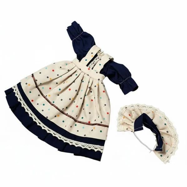 Платье в горошек для куклы 30 см, BJD, домика