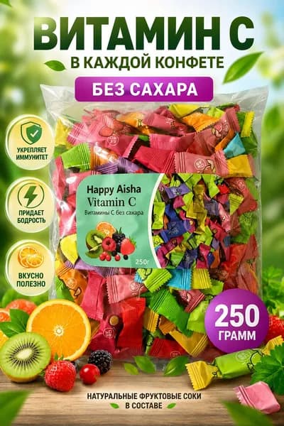 Конфеты китайские с витамином С, без сахара, 250г