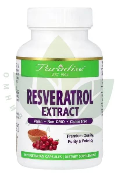 Paradise Herbs, Экстракт ресвератрола, 60 вегетарианских капсул