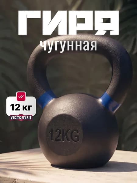 Гиря чугунная с цветным кольцом 12 кг