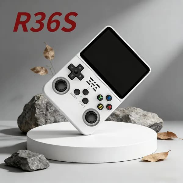 Портативная игровая консоль R36S Retro, 64 ГБ, система Linux, белый цвет