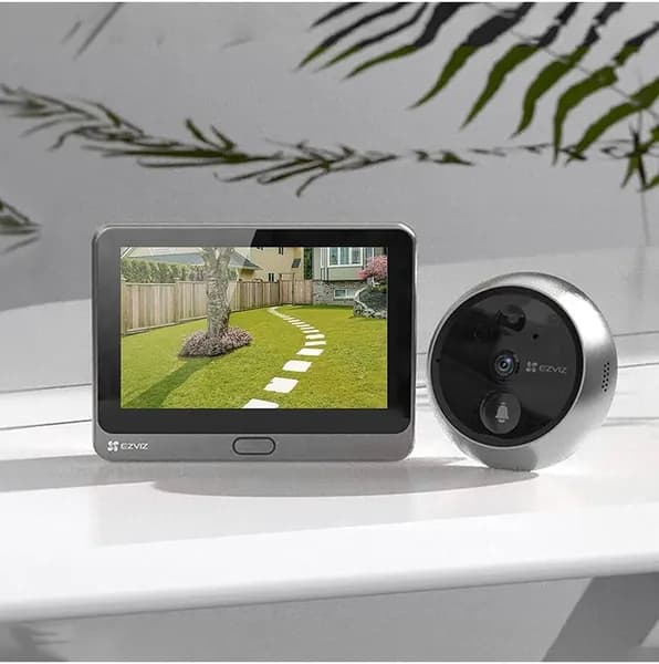 EZVIZ DP2 2K Wi-Fi дверной видеоглазок с 4,3-дюймовым сенсорным экраном c двусторонней связью, 2K разрешением и записью на карту памяти