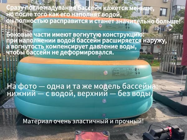 Надувной детский бассейн для дома, мягкий плотный материал, двойные герметичные клапаны от утечки воздуха, безопасный для малышей