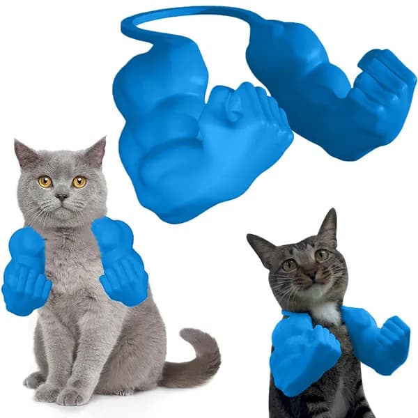3D-печать: мышечная синяя рука на шею для кота