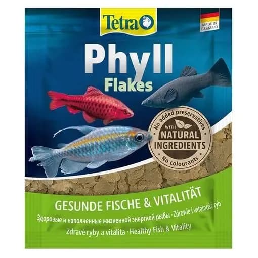 Tetra Phyll корм хлопья для травоядных рыб, 12 г