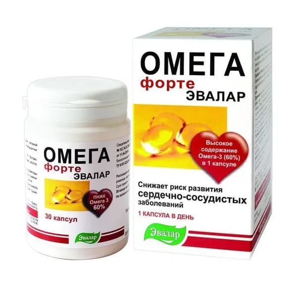 ОМЕГА форте ЭВАЛАР, 30 капсул по 1,12г